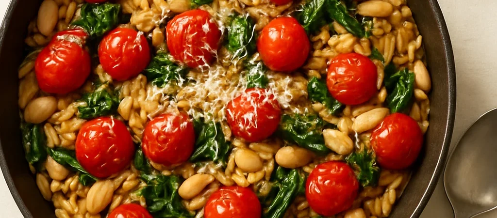 One-Pan Tomato White Bean Orzo